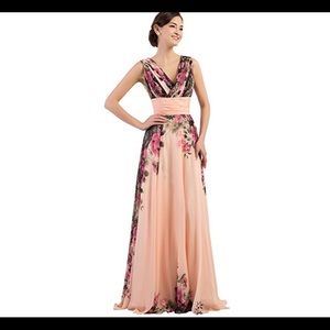 🆕 Floral Print Graceful Chiffon Dress